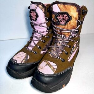 Rocky Women's Camouflage Boots - Pink and Brown